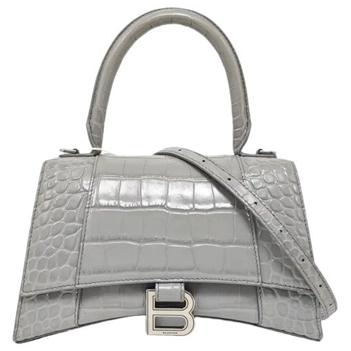 Hourglass leather handbag