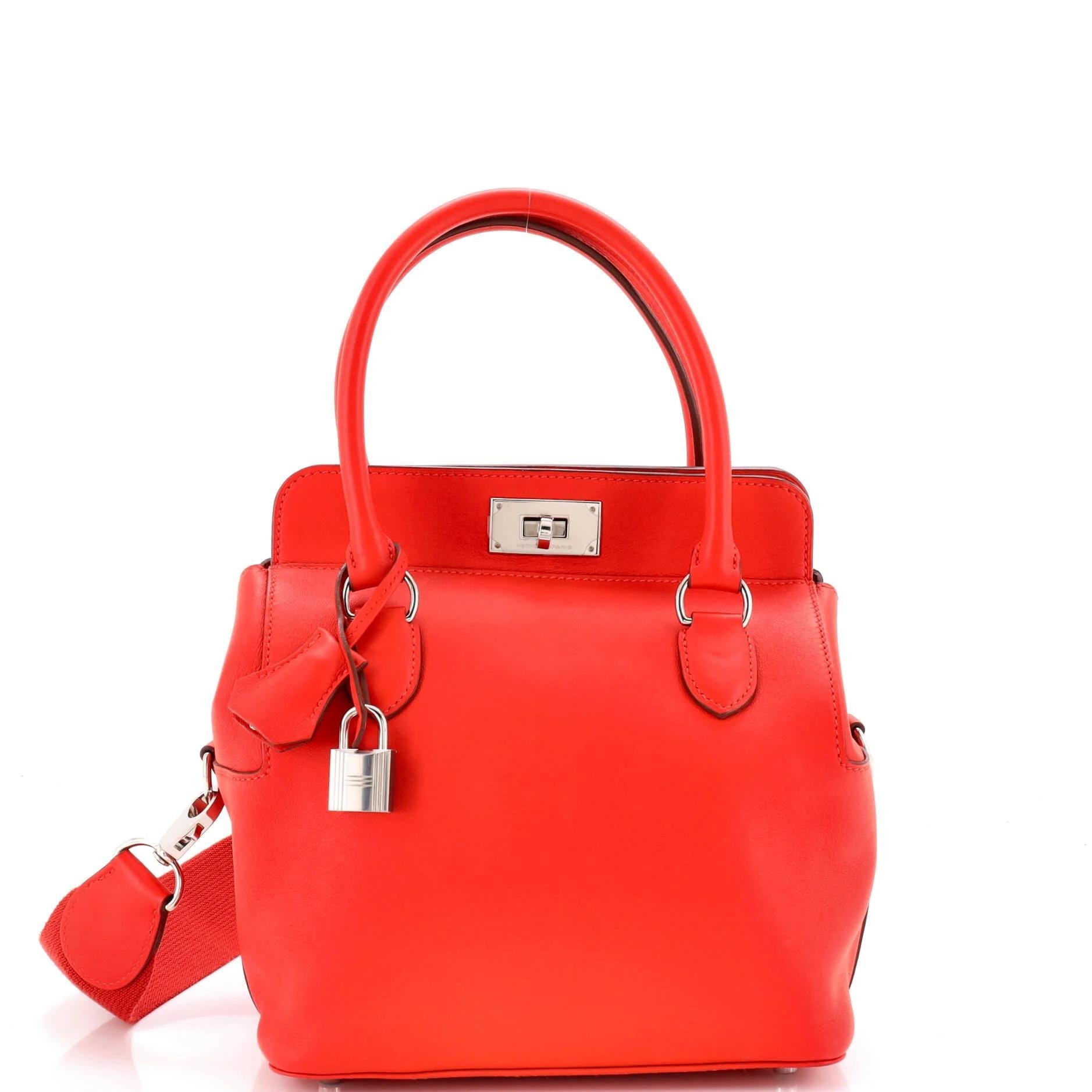 Hermes Toolbox 20 Handbag Orange Swift Leather 2015