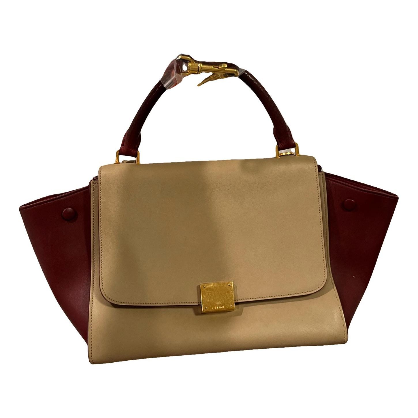 Trapèze leather handbag