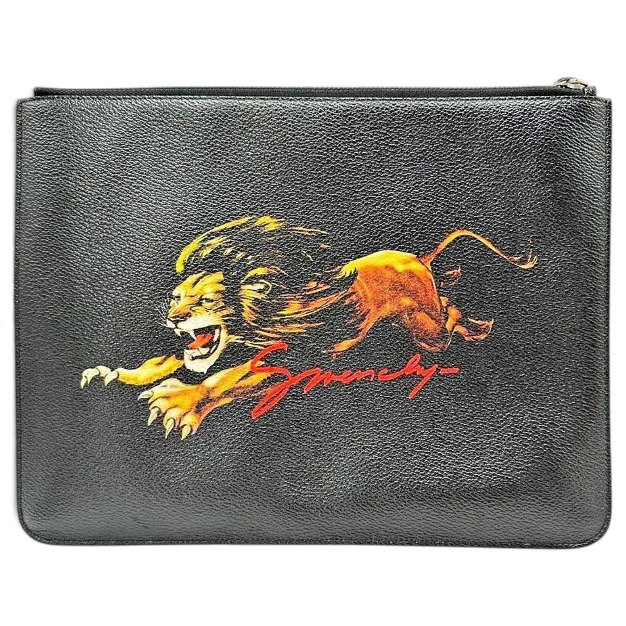 Leather clutch bag