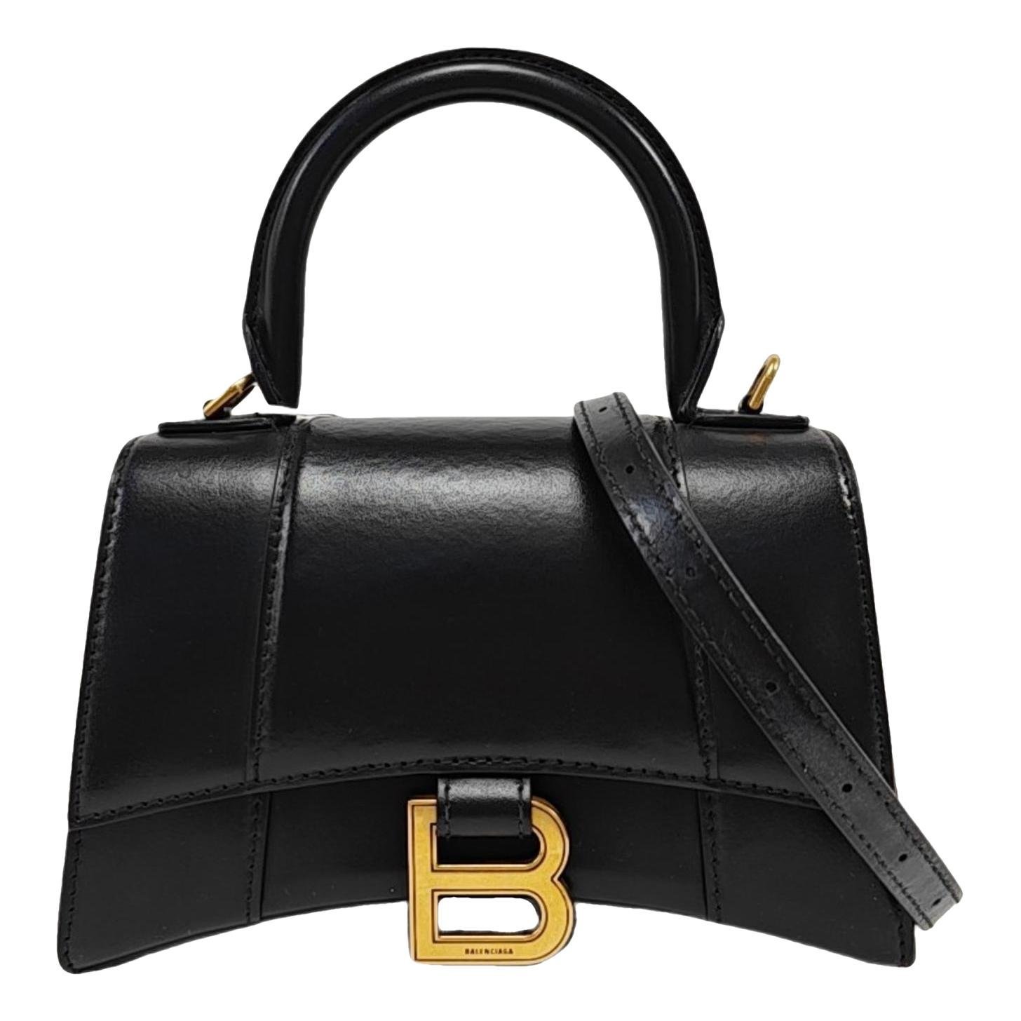 Hourglass leather handbag