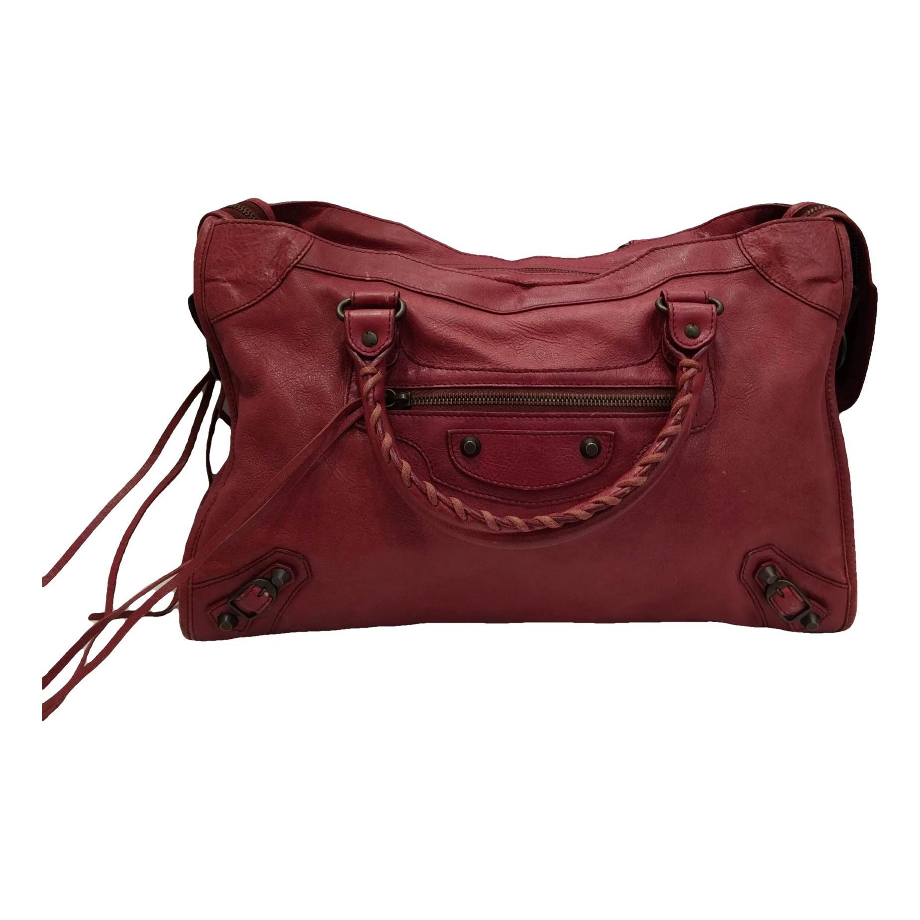 City leather handbag