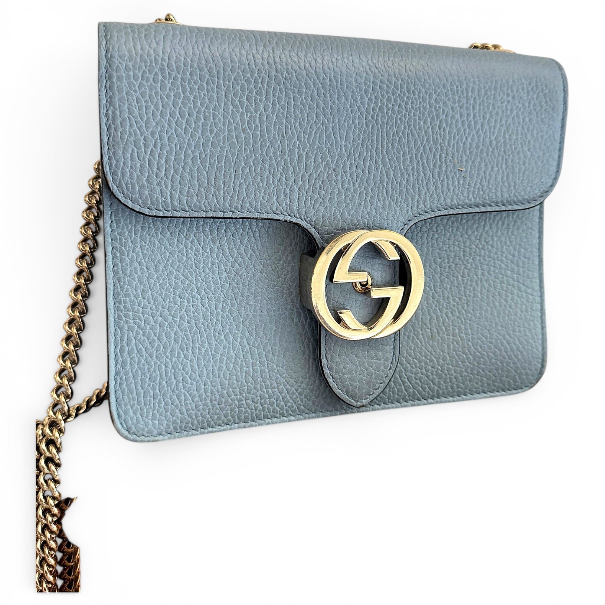 Interlocking leather handbag