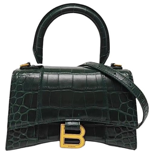 Hourglass leather handbag