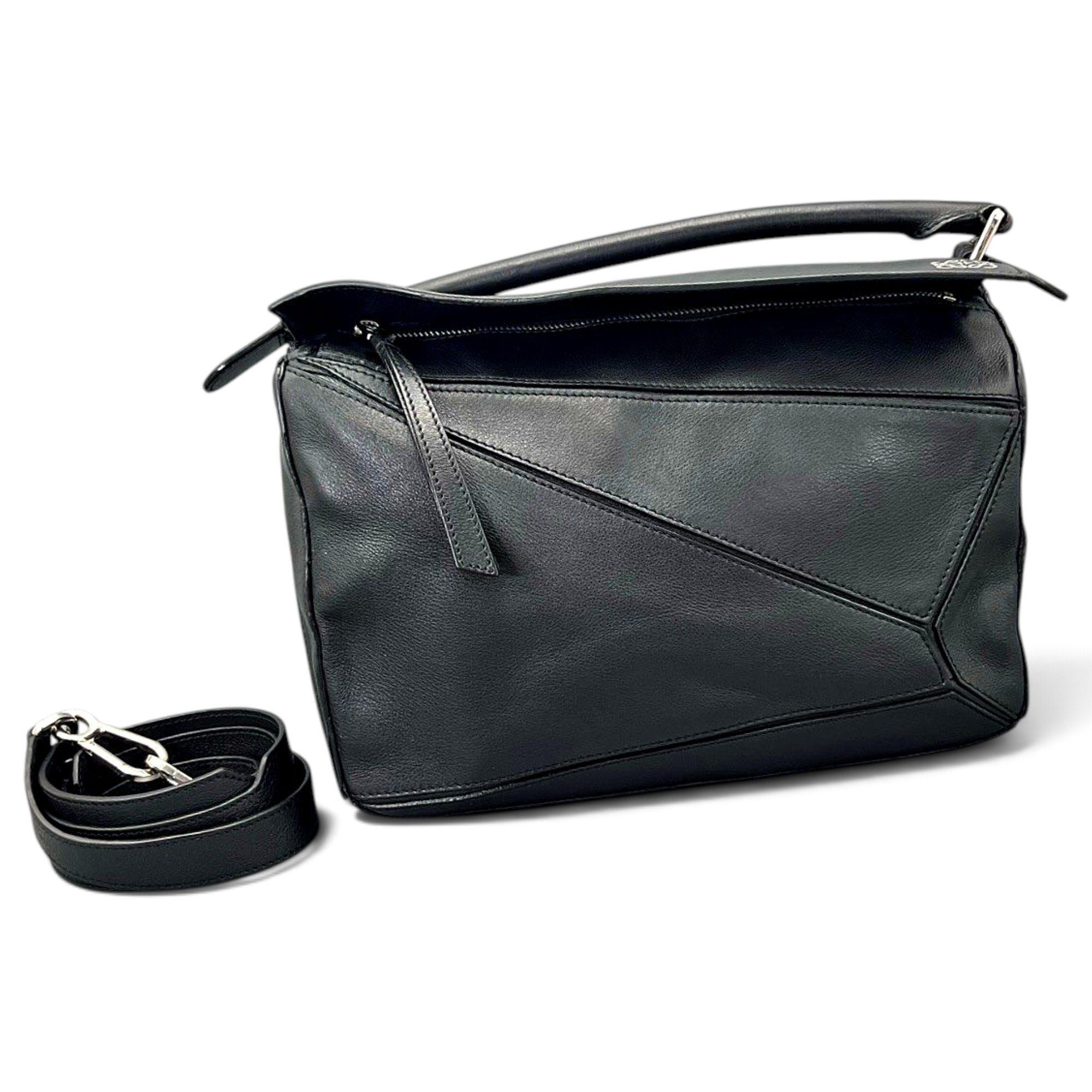 Puzzle leather handbag