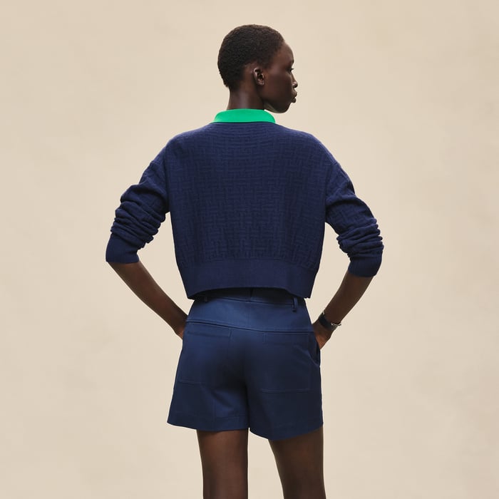 Bleu Outremer Double Cotton Twill Shorts