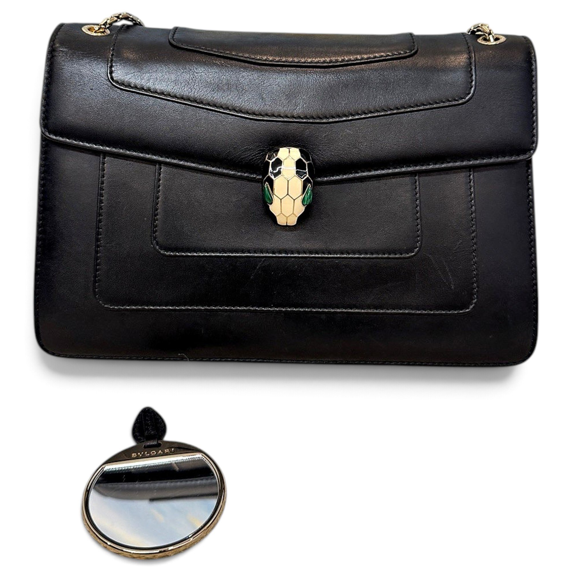 Serpenti leather handbag