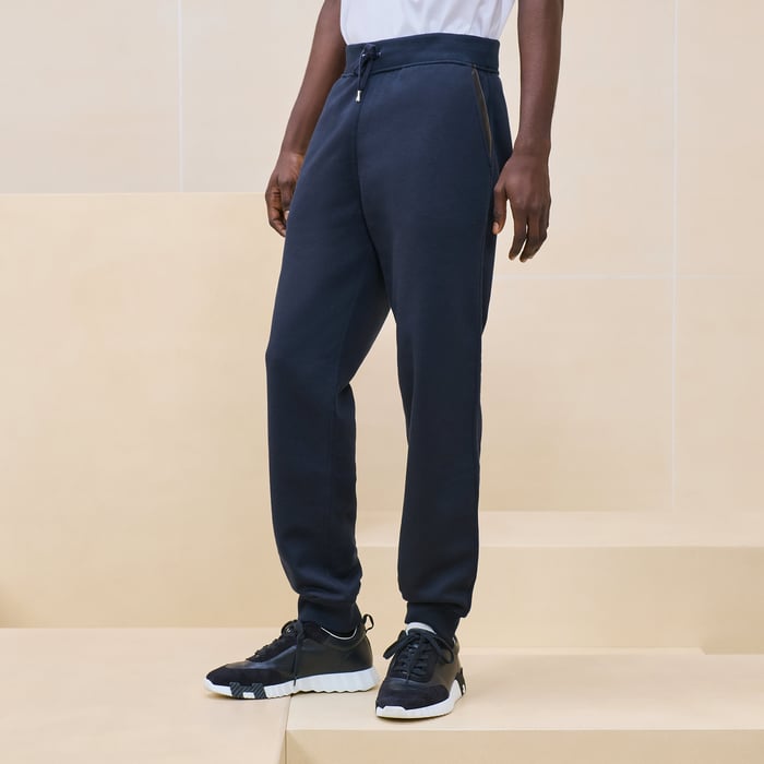Marine "Empreinte Sellier Cuir" Jogging Pants