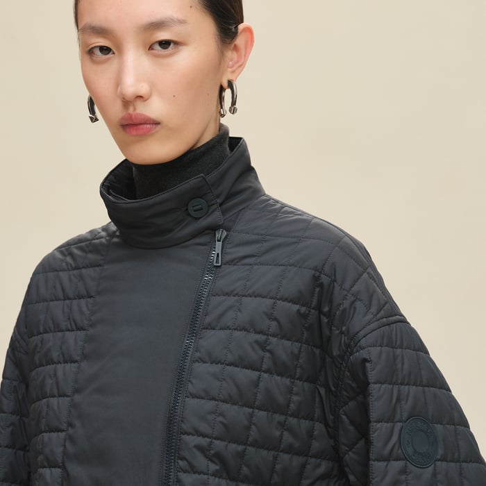 블루 누아 퀼티드 코트