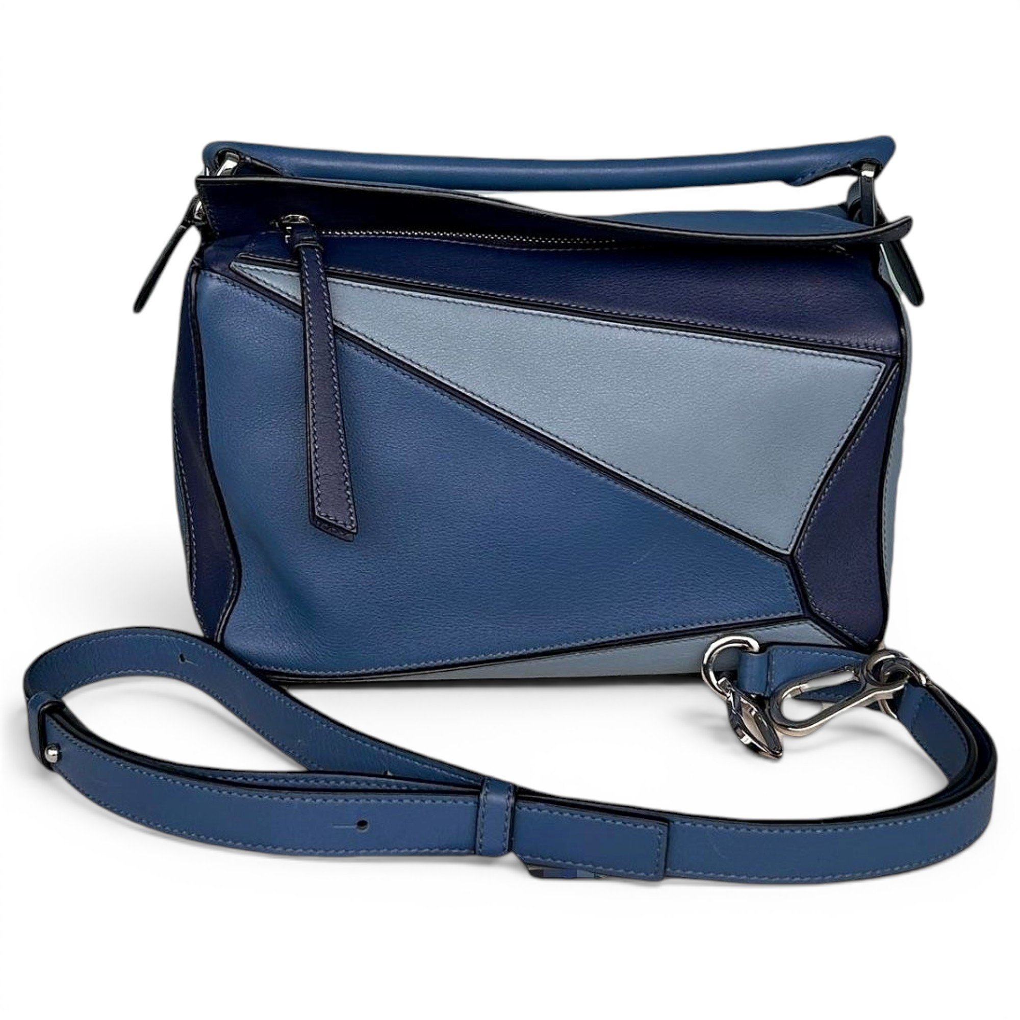 Puzzle leather handbag