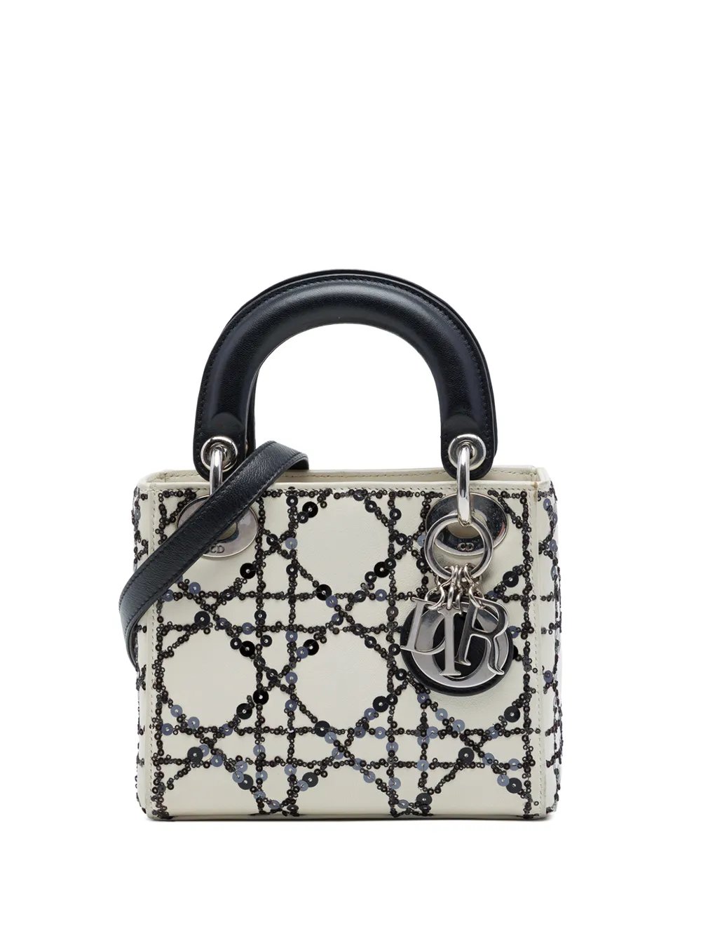 2014 Mini Calfskin Cannage Sequin Lady Dior satchel