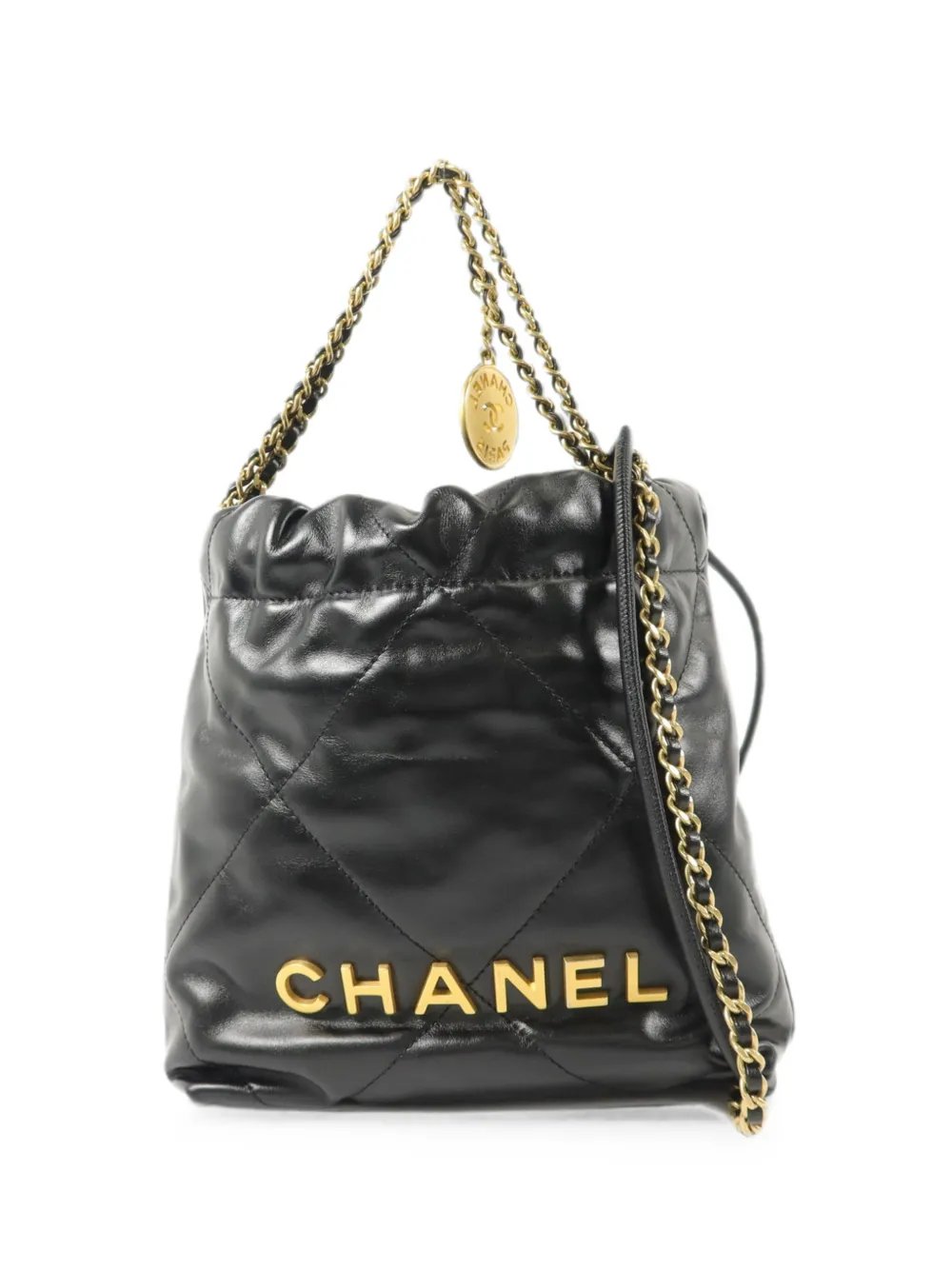mini 22 leather tote bag