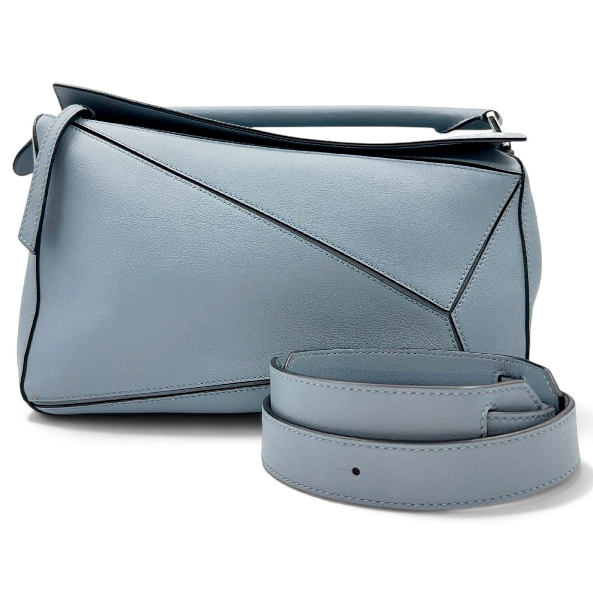 Puzzle leather handbag