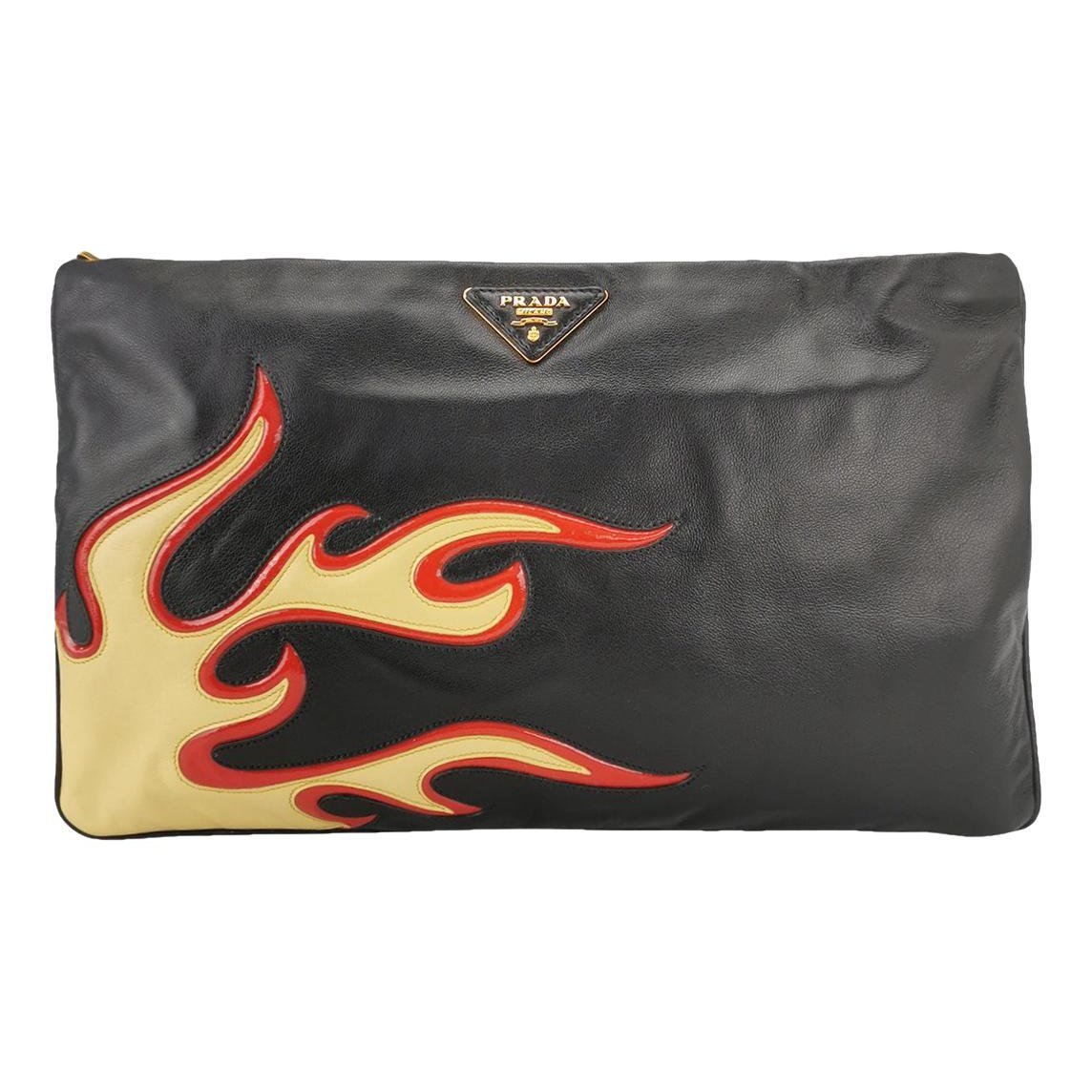 Leather clutch bag