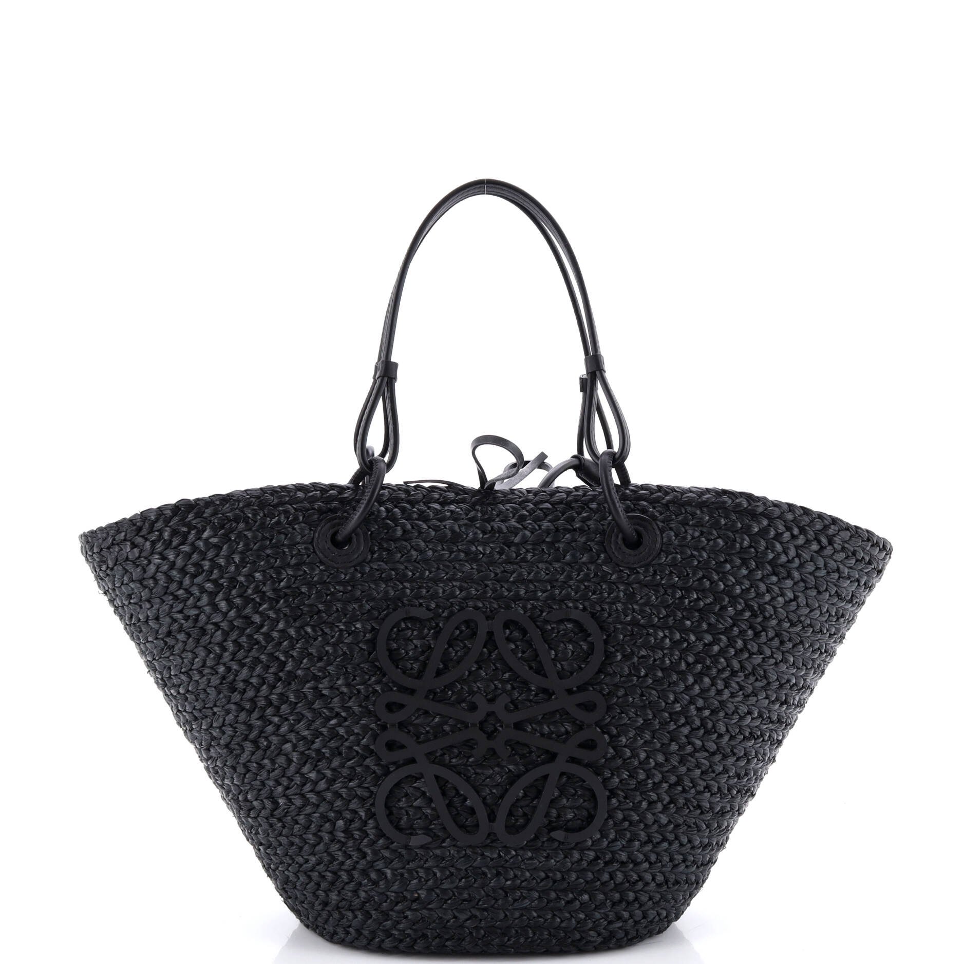 Loewe Paula&#39;s Ibiza Anagram Basket Tote Woven Raffia Medium