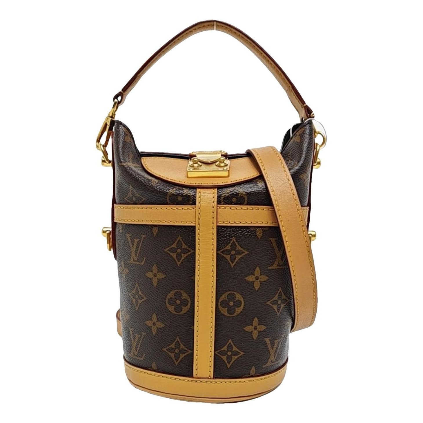 Duffle leather handbag