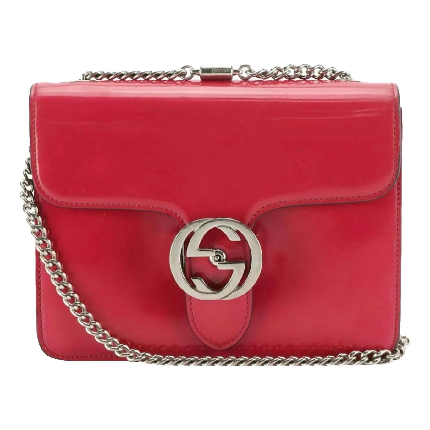 Interlocking patent leather handbag