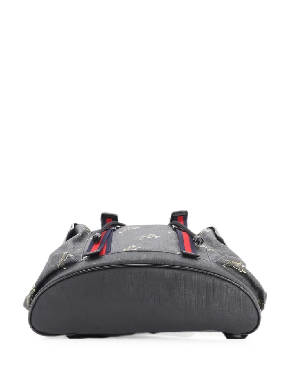 Double Pocket Buckle Printed GG Coated Canvas Large backpack