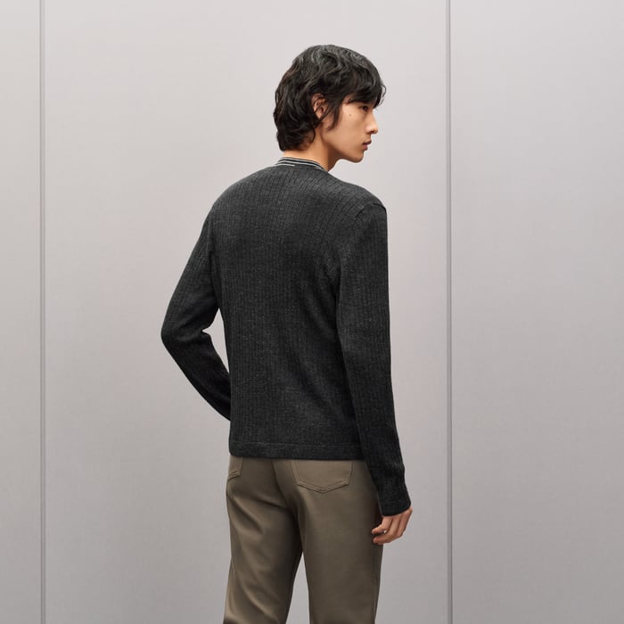 Anthracite "Detail Etriviere Alpaga" Cardigan