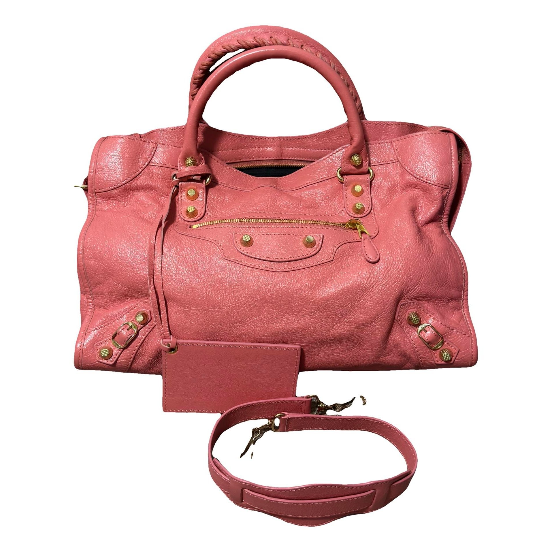 City leather handbag