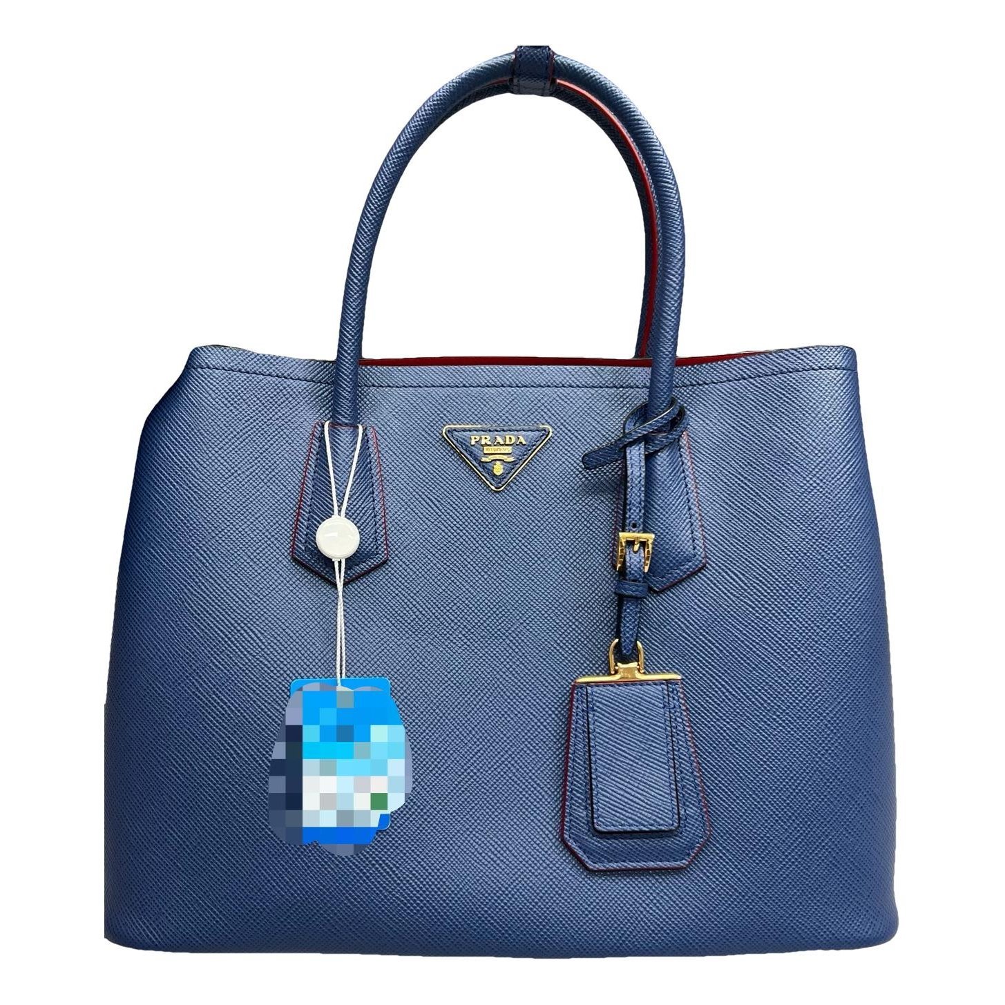 Double leather handbag
