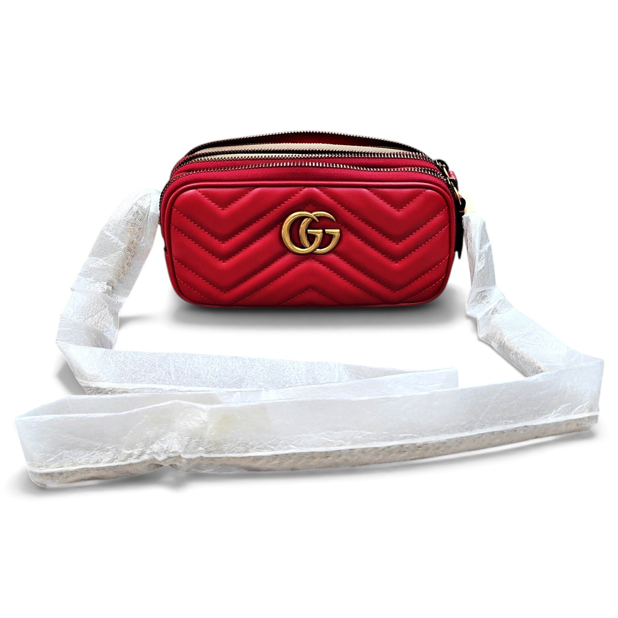 GG Marmont Triple zip leather crossbody bag