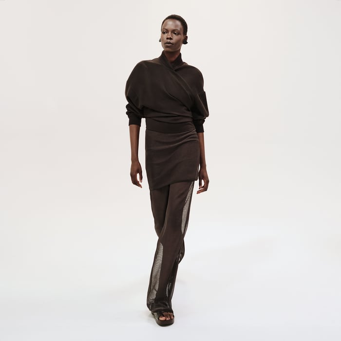 Marron Terre d'Ombre Wrap Jacket