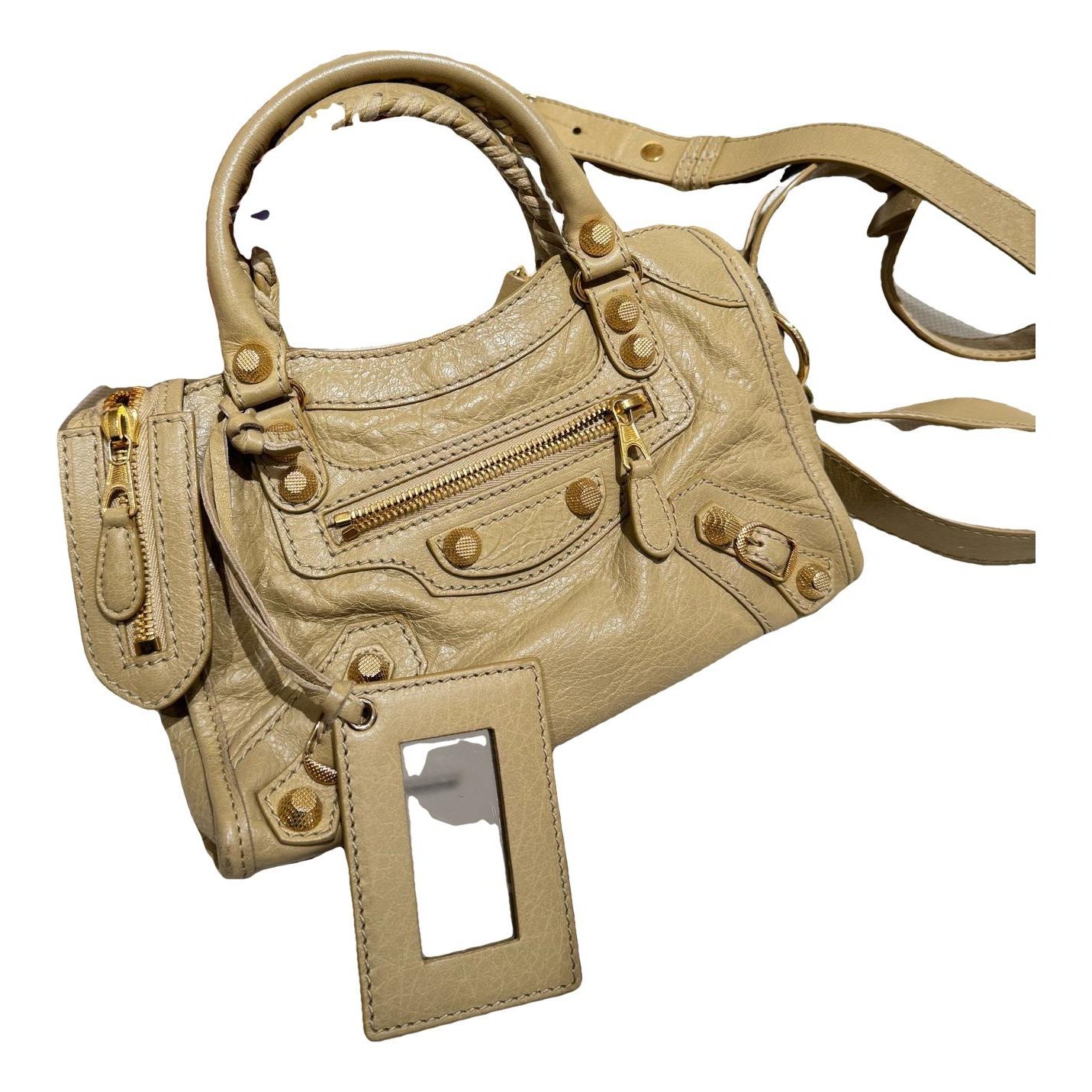 City leather handbag