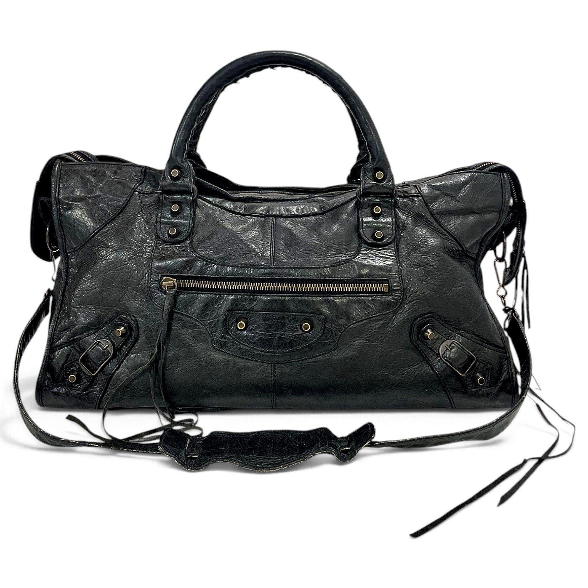 City leather handbag