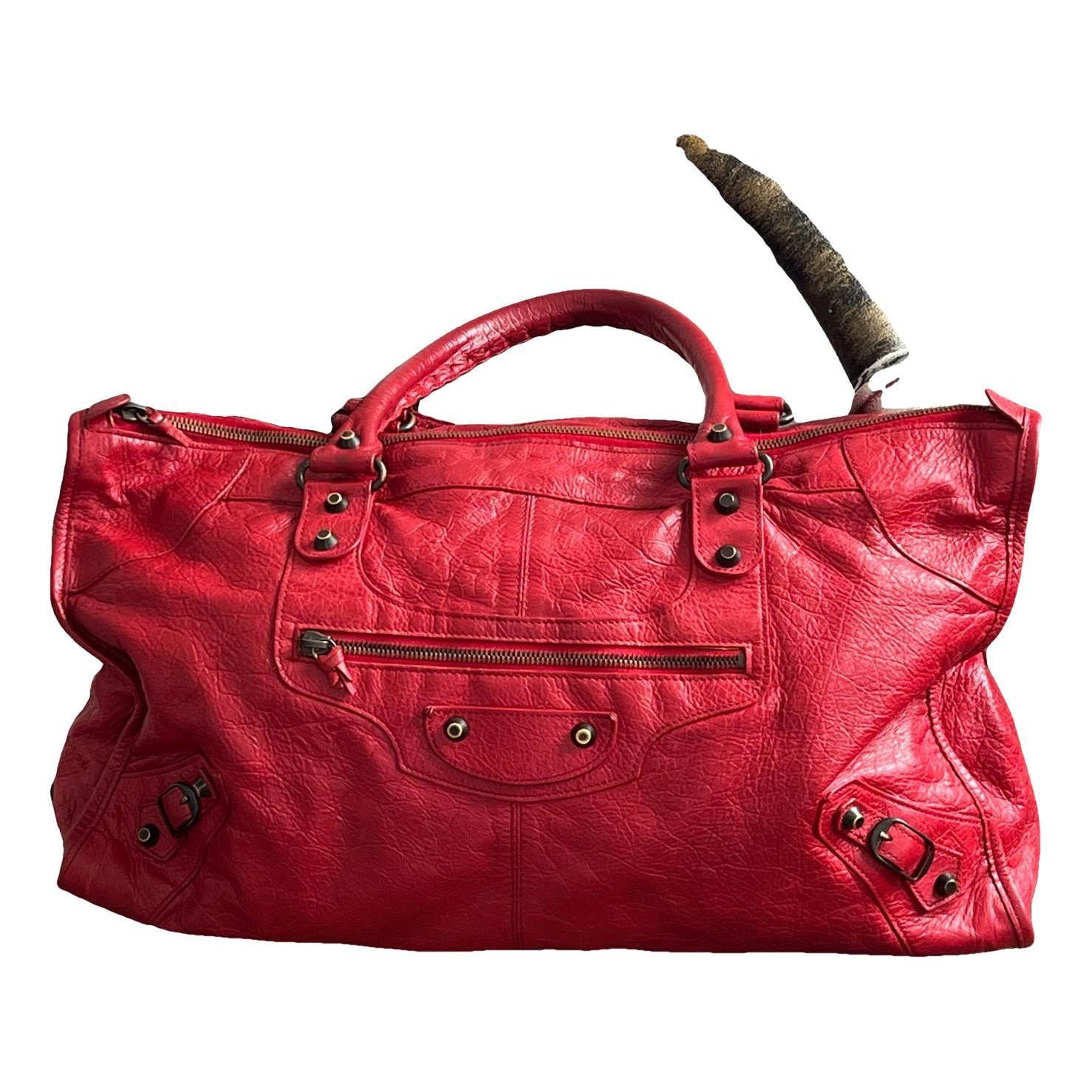 City leather handbag