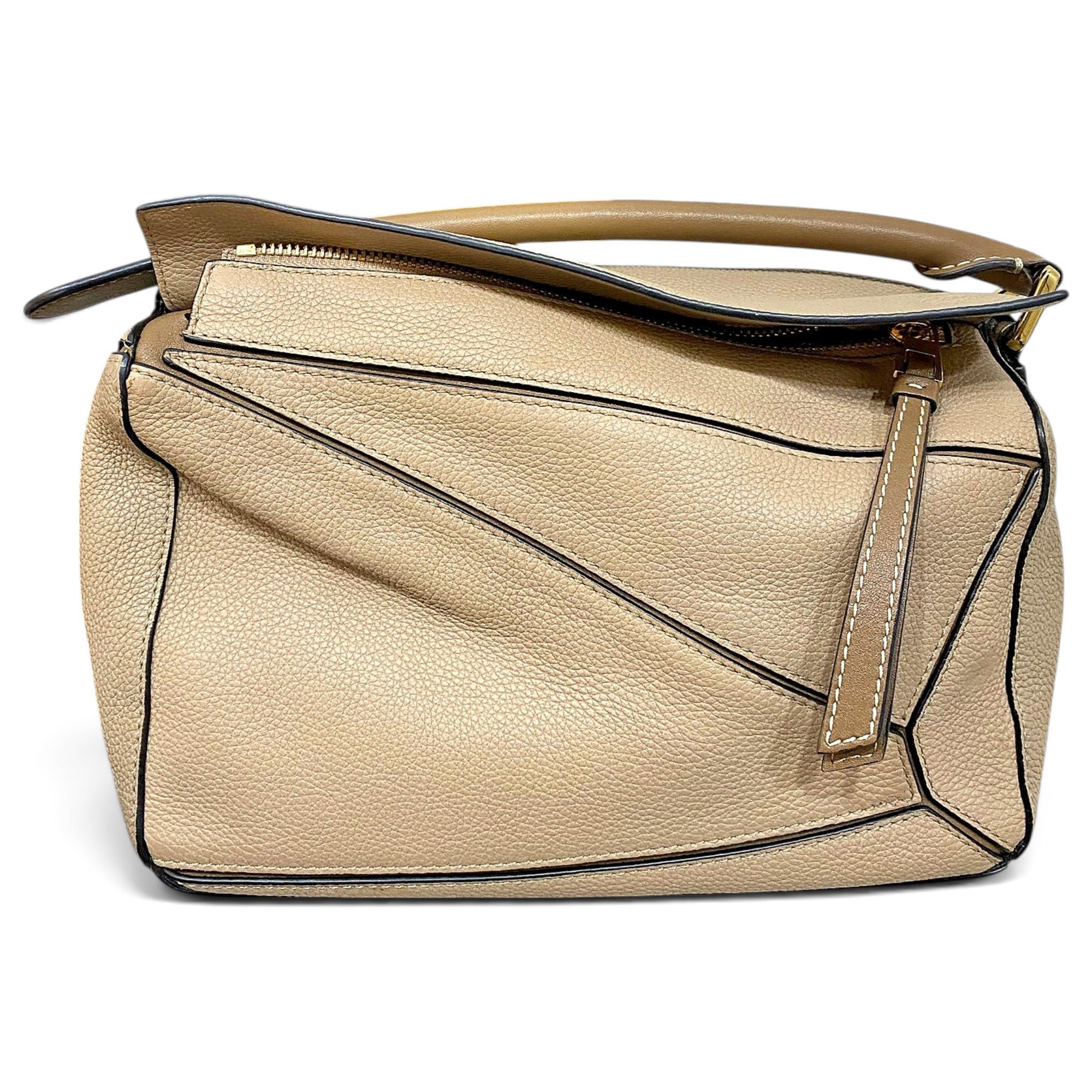 Puzzle leather handbag