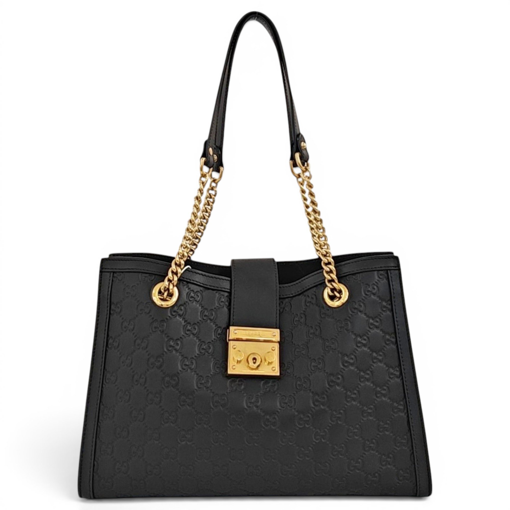 Padlock leather handbag