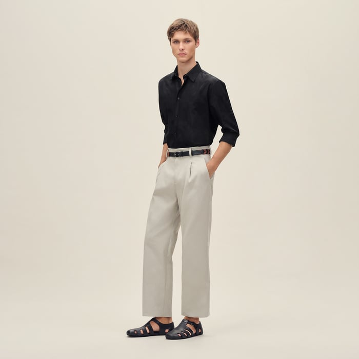 Noir "Eperon d'Or Jacquard" Straight Cut Shirt