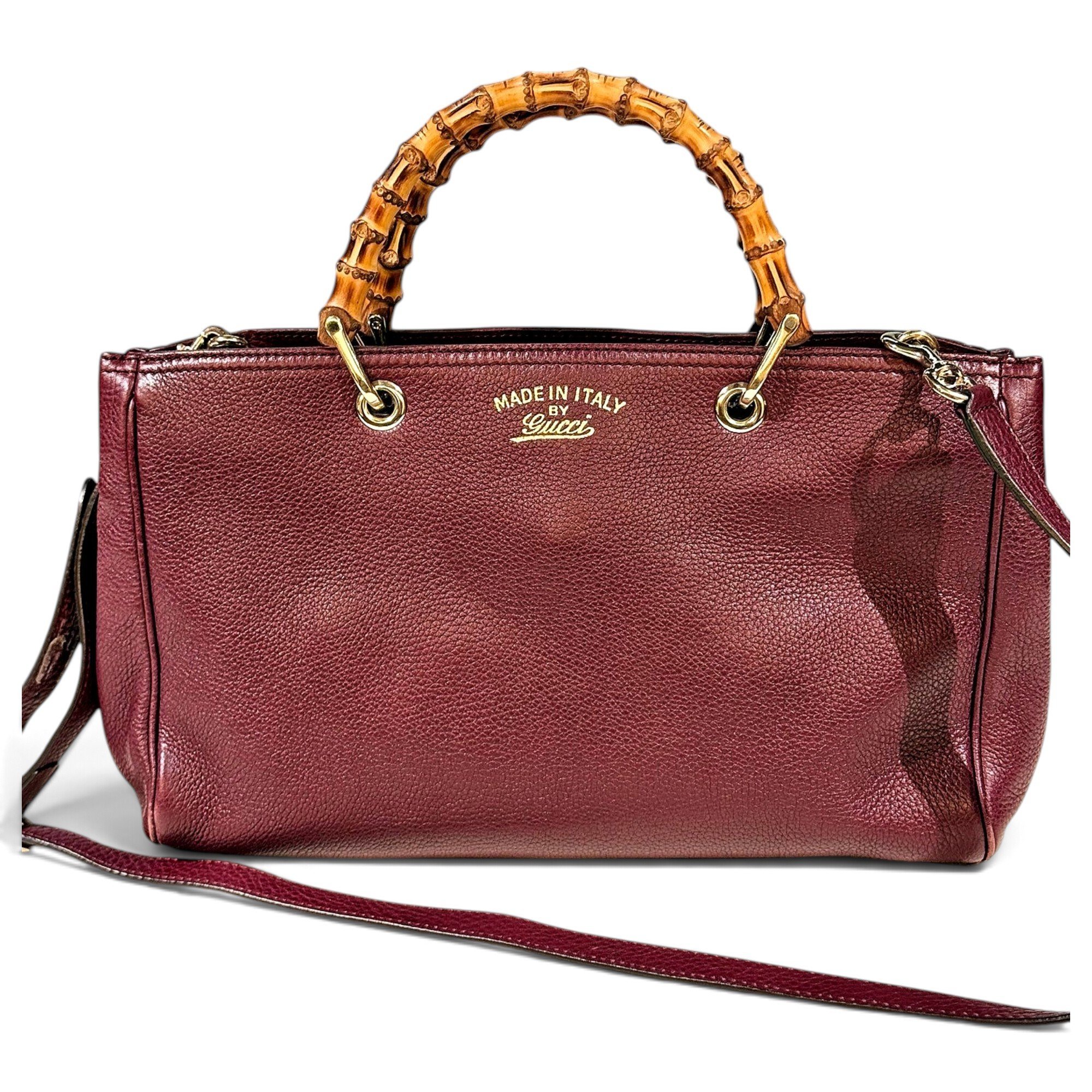 Bamboo Shopper leather handbag