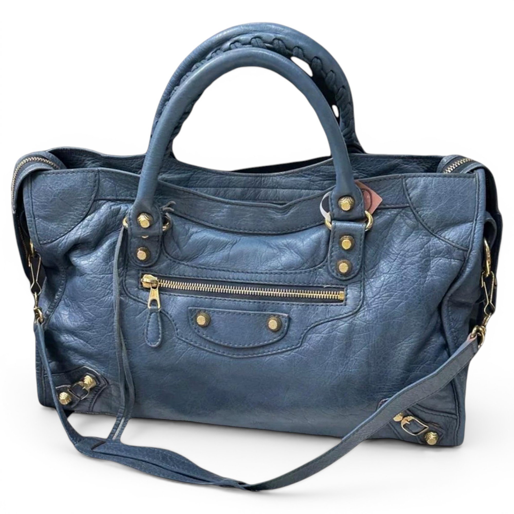 City leather handbag