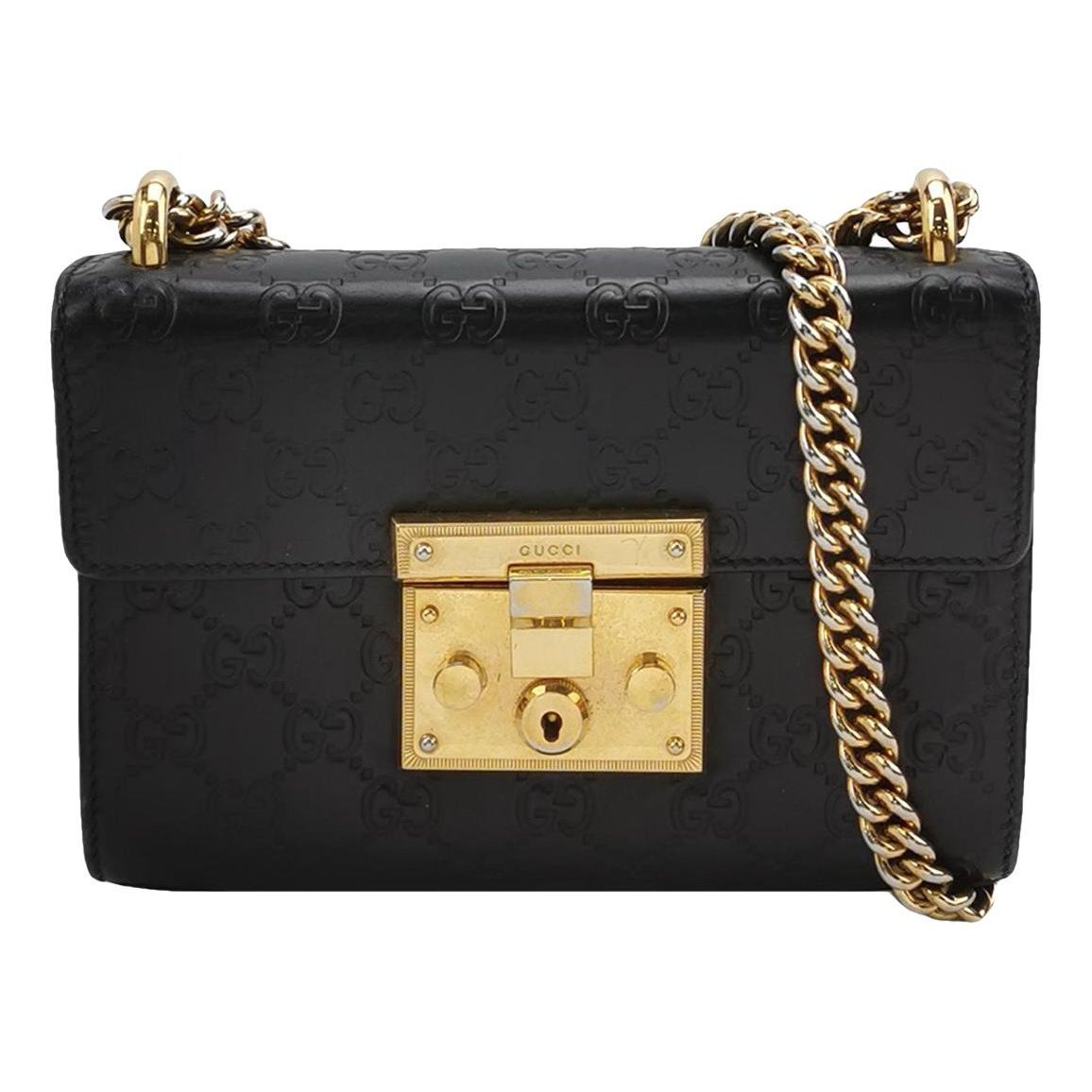 Padlock leather handbag