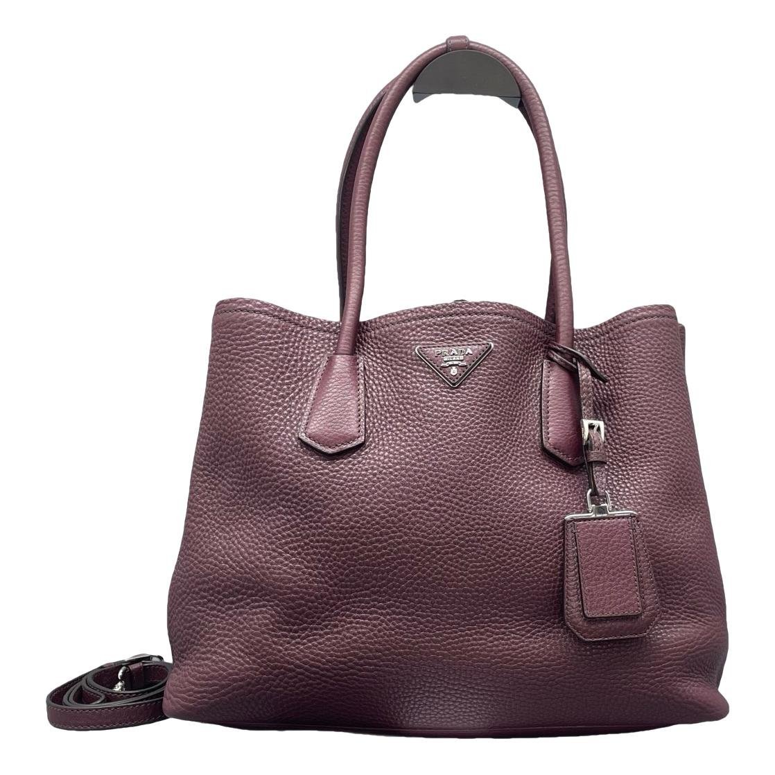 Double leather handbag