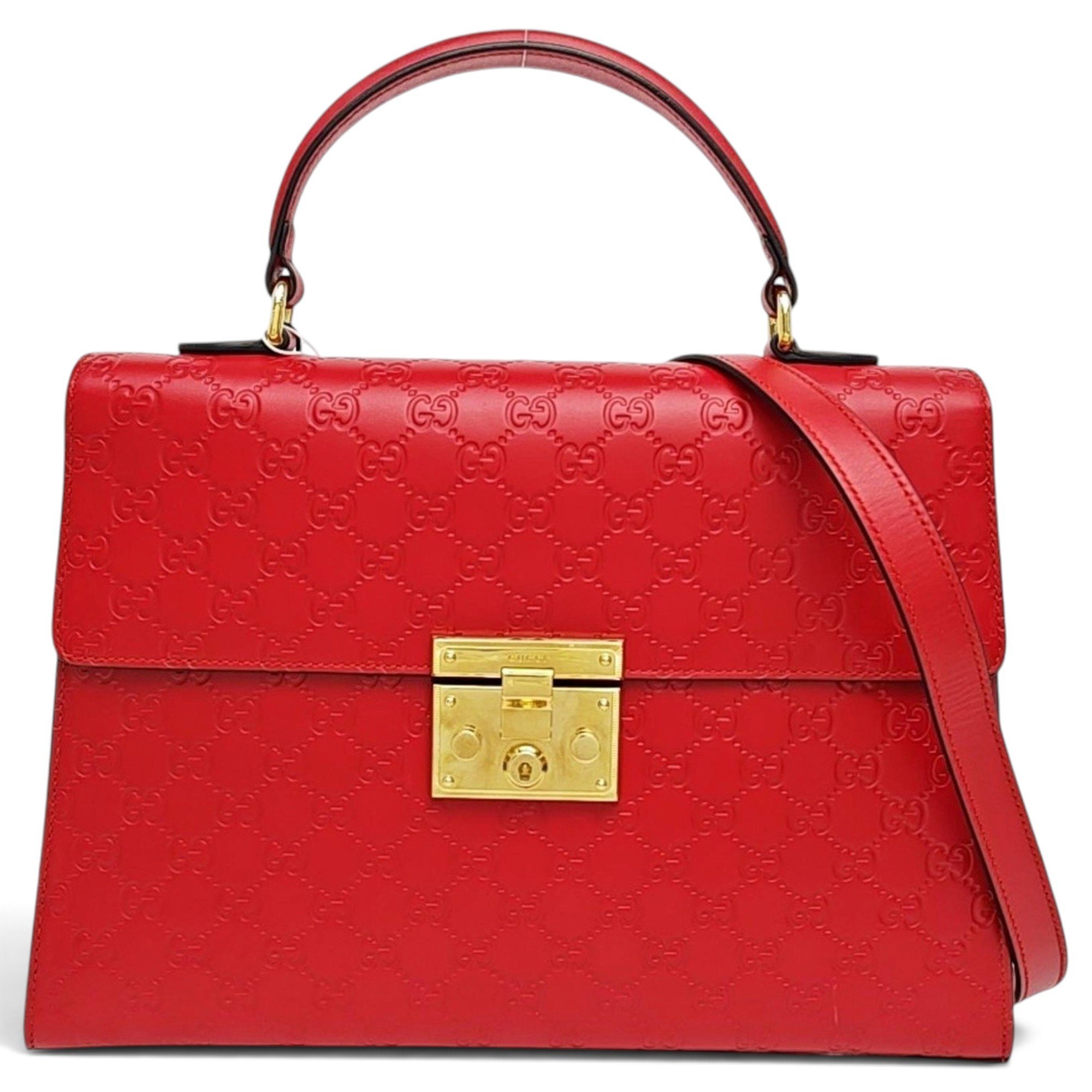 Padlock leather handbag