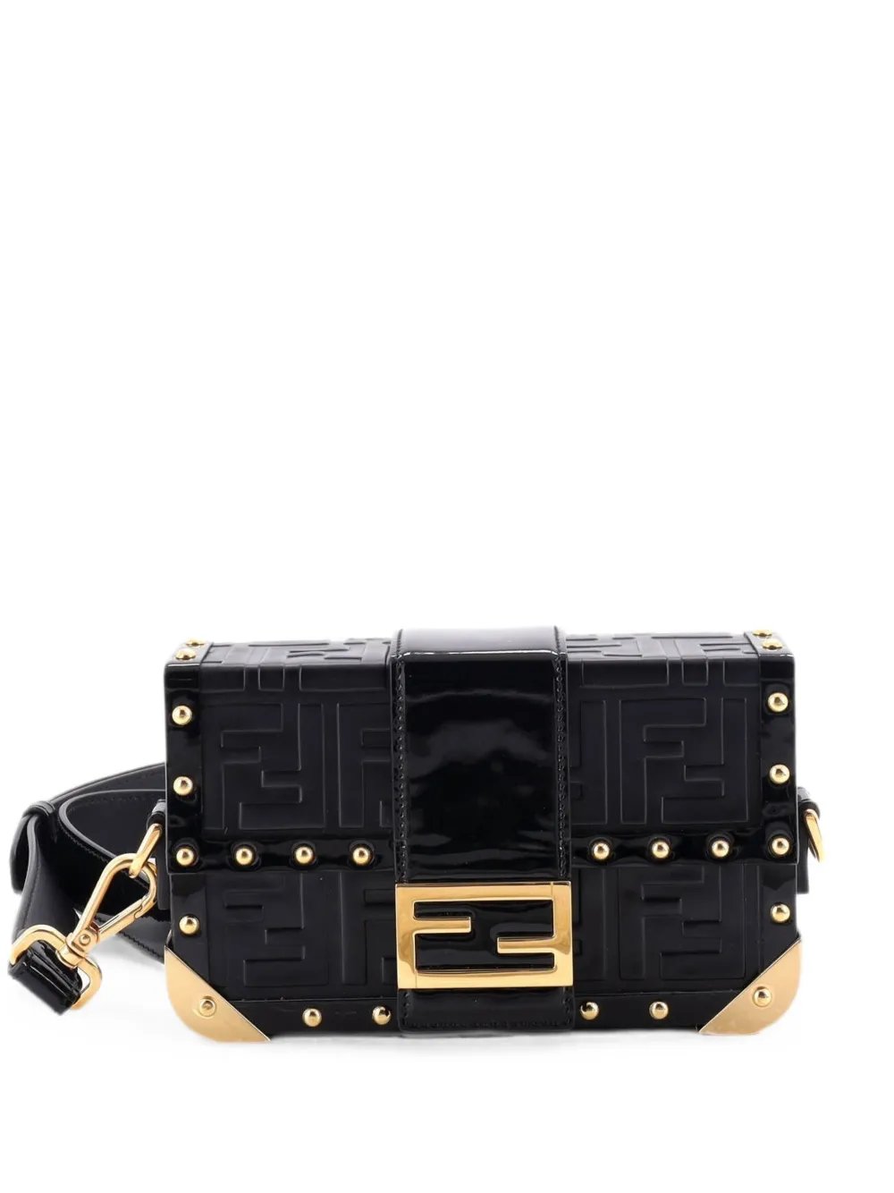 Baguette Trunk Bag Zucca Embossed Leather Mini crossbody bag