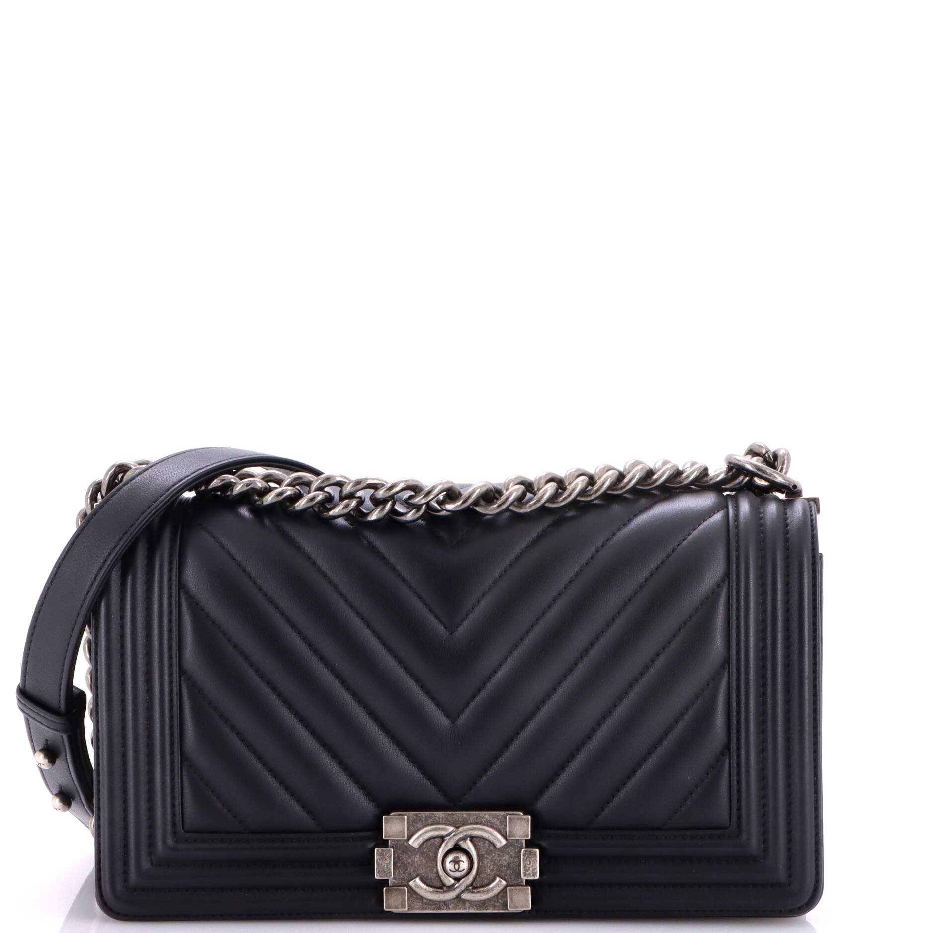 Boy Flap Bag Chevron Calfskin Old Medium