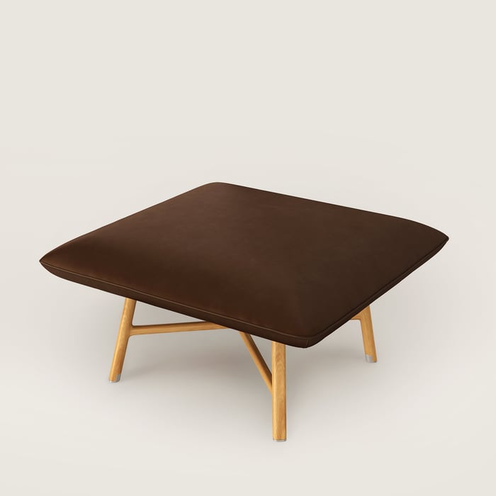 Chocolat Les Necessaires d'Hermès "Carre d'Assise" Low Stool, High Model