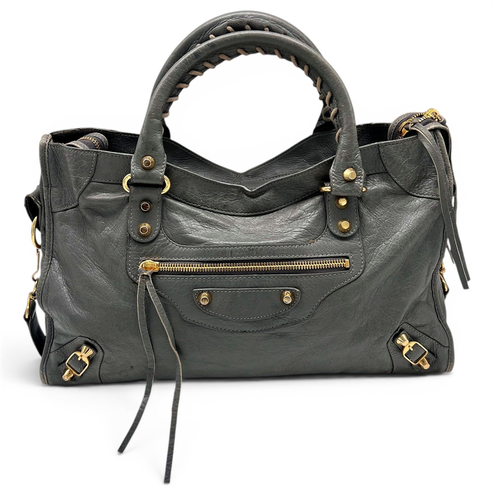 City leather handbag