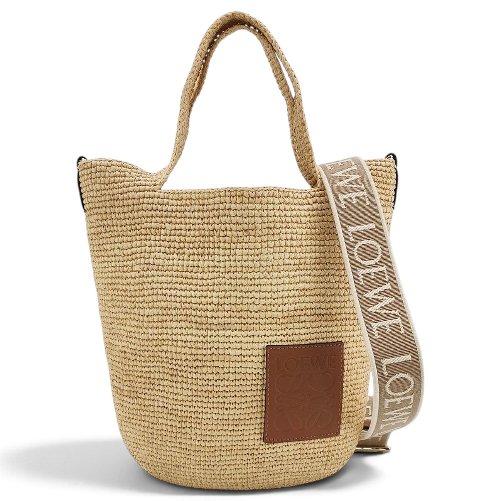 Slit leather handbag