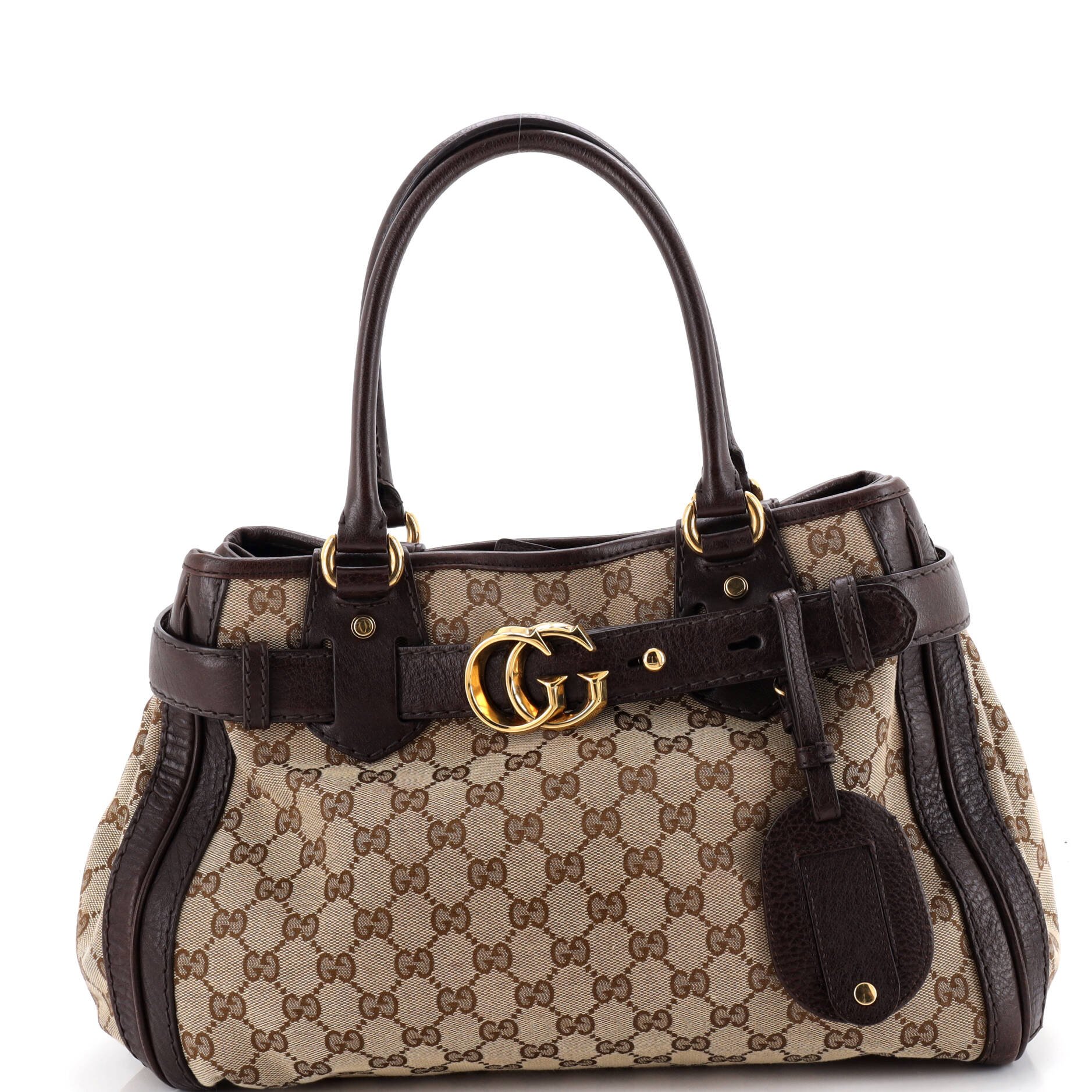 GG Running Tote GG Canvas with Leather Medium