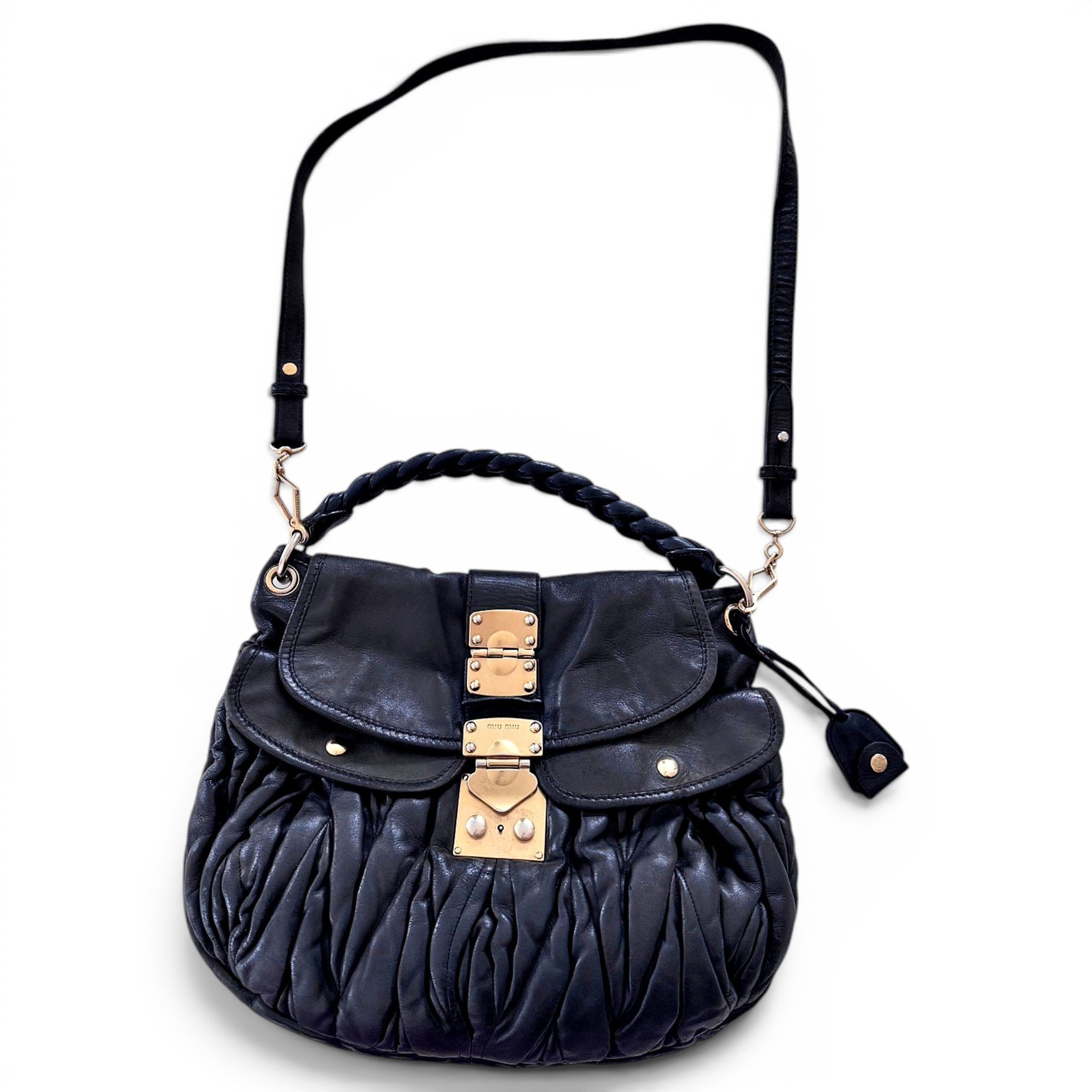 Coffer leather crossbody bag