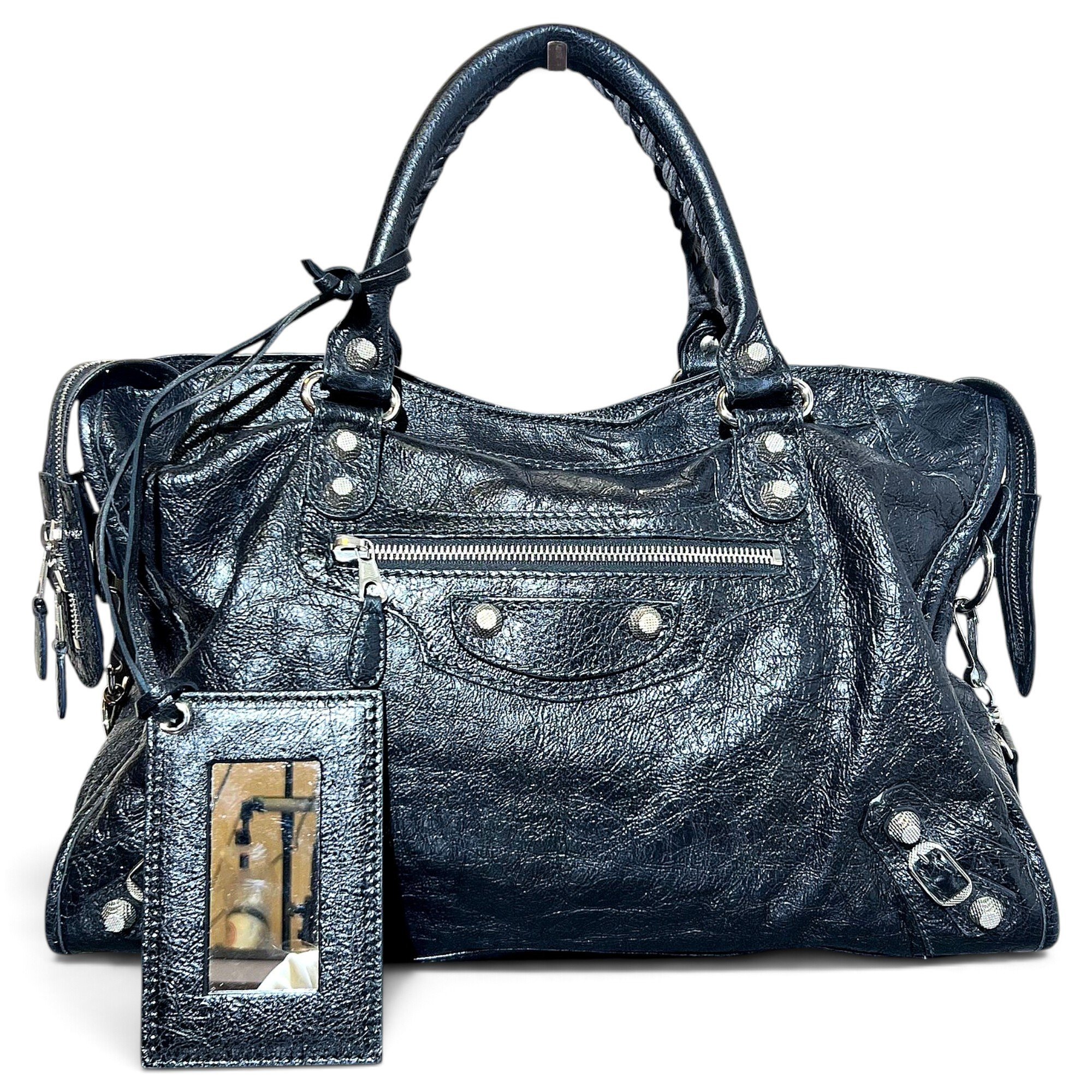 City leather handbag