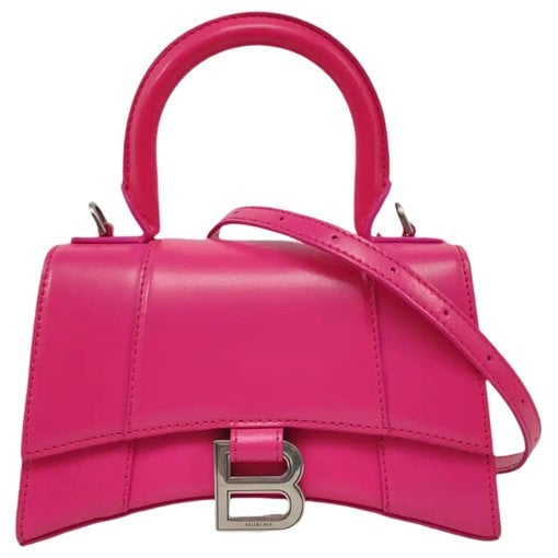 Hourglass leather handbag