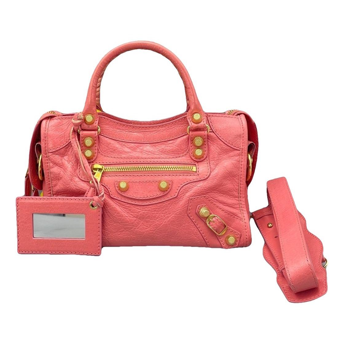 City leather handbag
