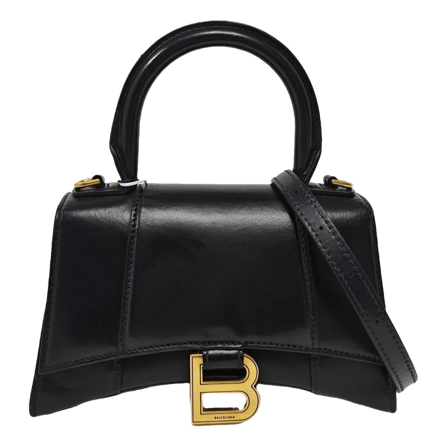 Hourglass leather handbag