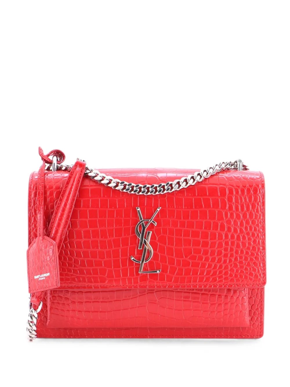 Sunset Crocodile Embossed Leather Medium crossbody bag